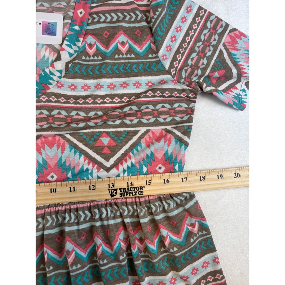 Heimish USA Aztec Print Short Sleeve Dress Casual Boho Festival Medium New - Picture 4 of 7